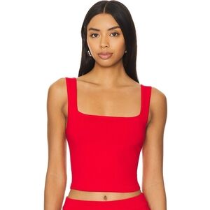 Lovers + Friends Red Square Neck Crop Tank Size M